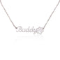 Custom Name Necklace W Paw