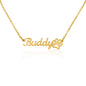 Custom Name Necklace W Paw