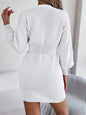 Buttoned V-Neck Sweater Dress