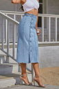 Split Denim Skirt