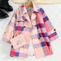 Plaid Lapel Collar Coat