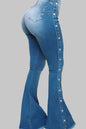 Button Flare Jeans