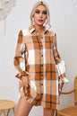 Plaid Sleeve Shirt Dress