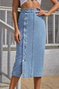 Split Denim Skirt