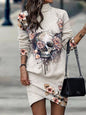 Printed Turtleneck Mini Dress