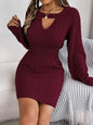 Slit Sweater Dress