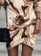 Printed Turtleneck Mini Dress