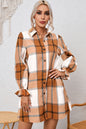 Plaid Sleeve Shirt Dress