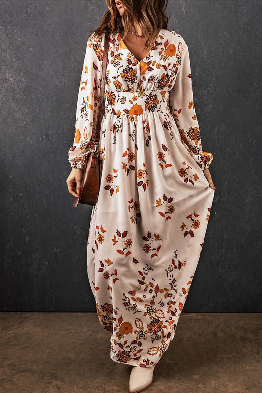 Floral Long Sleeve Maxi Dress