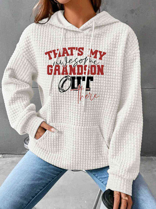 That’s My Grandson Slogan Graphic Drawstring Hoodie