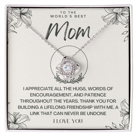 To My Mom – Interlocking Hearts Necklace
