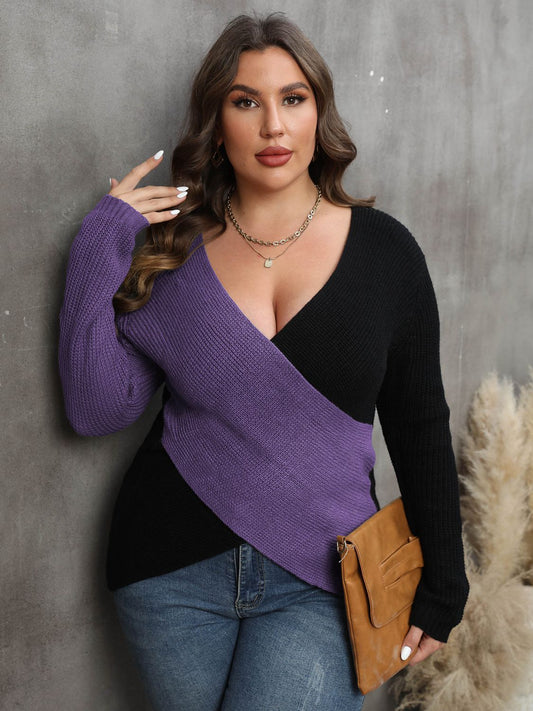 Plus Size Two-Tone Sweater