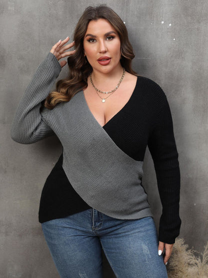 Plus Size Two-Tone Sweater